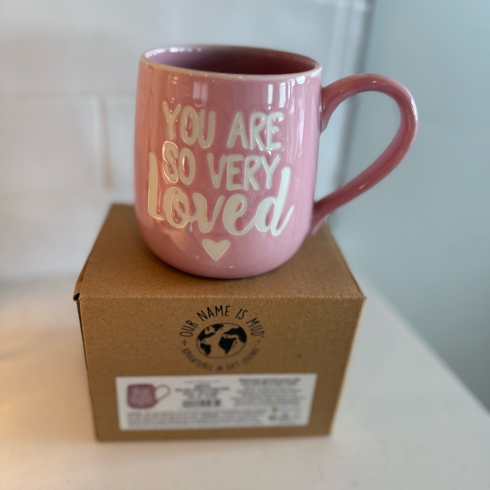 Mud Brand Pink Mug - 'You Are So Very Loved'